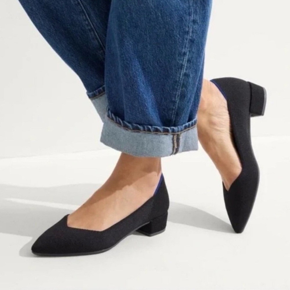 Rothy's The High Point Black Block Heel Flats
Women's Size 10